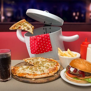 Junk Food fine art print, Creative photography poster, Kitchen restaurant wall decor, Pizza burger trash can photo, Foodie gift for him image 4
