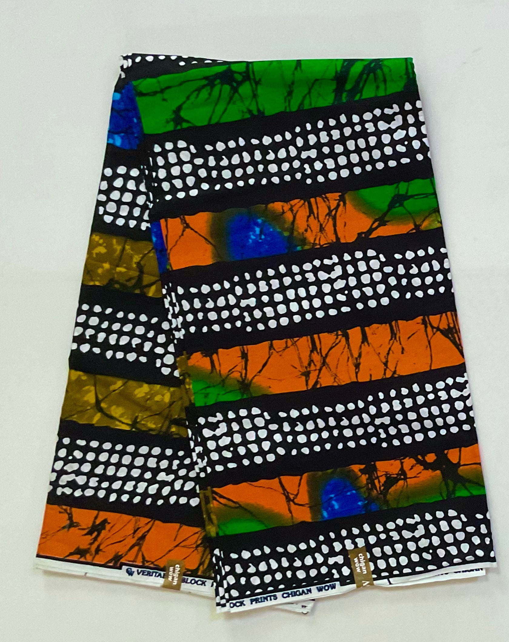 African Print Fabric/ Ankara Blue Orange Green 'safari - Etsy