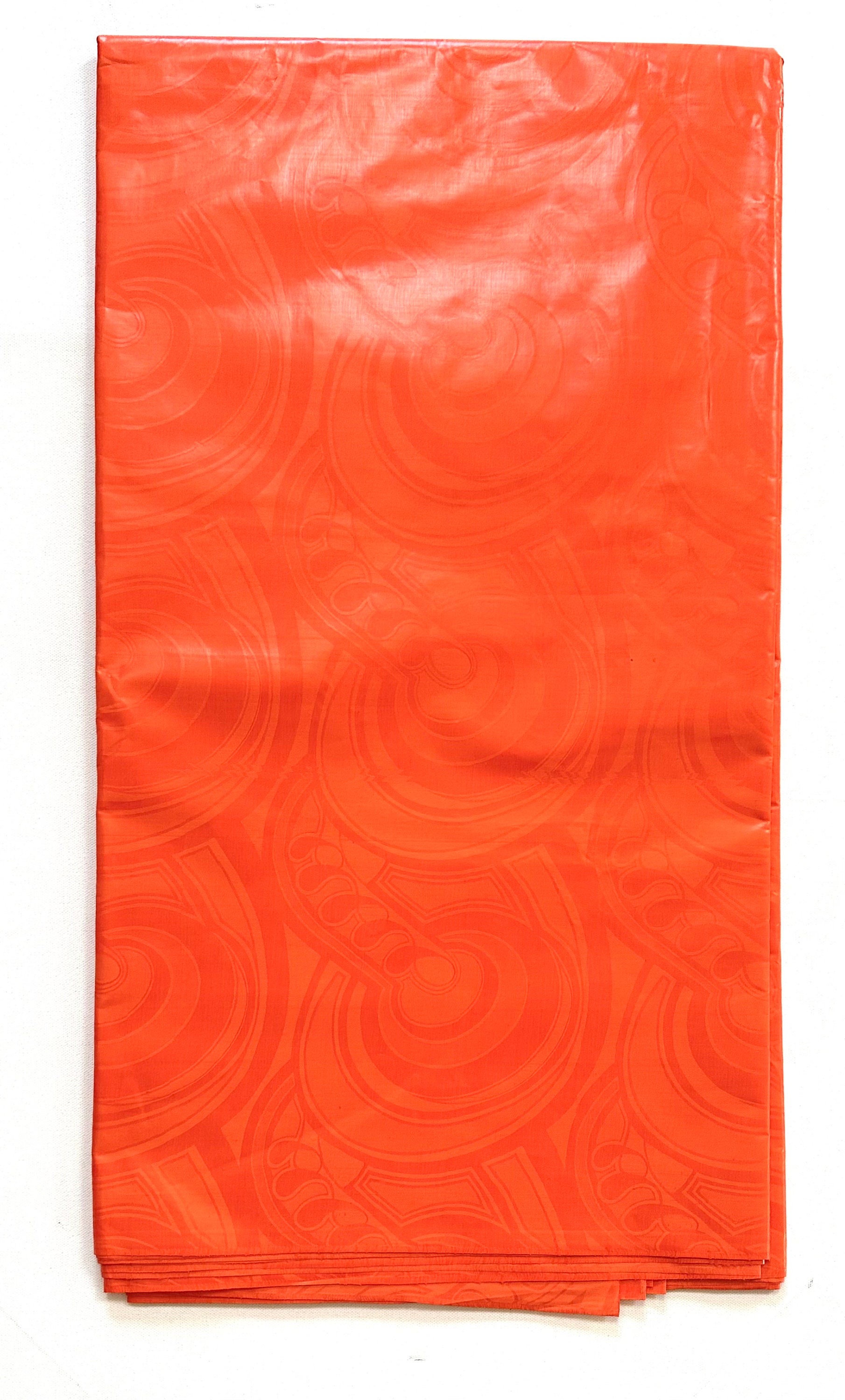 B172-GO, Guinea brocade, Bazin riche fabric by the yard/ Orange