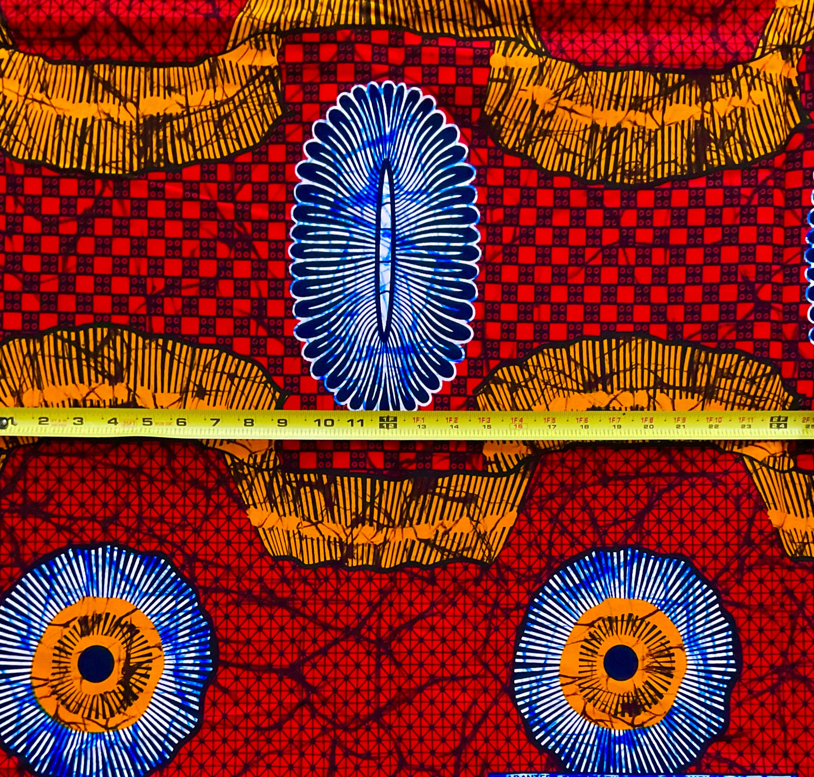 African Print Fabric/ Ankara Red Orange Blue 'spoken - Etsy