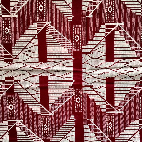 African Print Fabric/ / Ankara - Burgundy 'Step in the Name of Love,' YARD or WHOLESALE