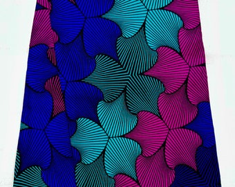 African Print Fabric/ Ankara - Purple, Teal, Blue 'Chisara' Design, YARD or WHOLESALE