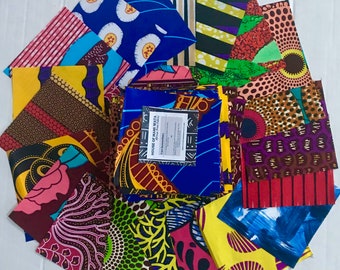 Charm Packs - African Fabric/ Ankara ( Up to 100+ patterns), Precut 5” Quilting Fabric Squares