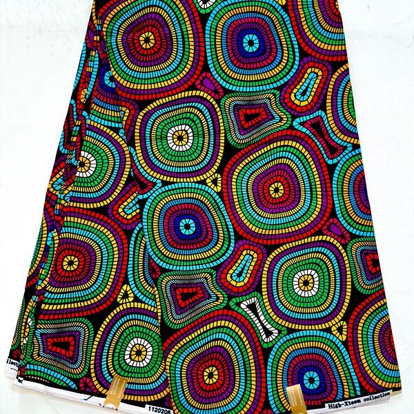 African Fabric/ Ankara - Multicolored 'Naledi,' Design, YARD or WHOLESALE