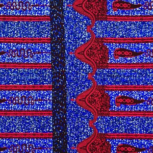 African Print Fabric/ Ankara - Blue, Pink 'Pangolin’s Mark’ Design, YARD or WHOLESALE