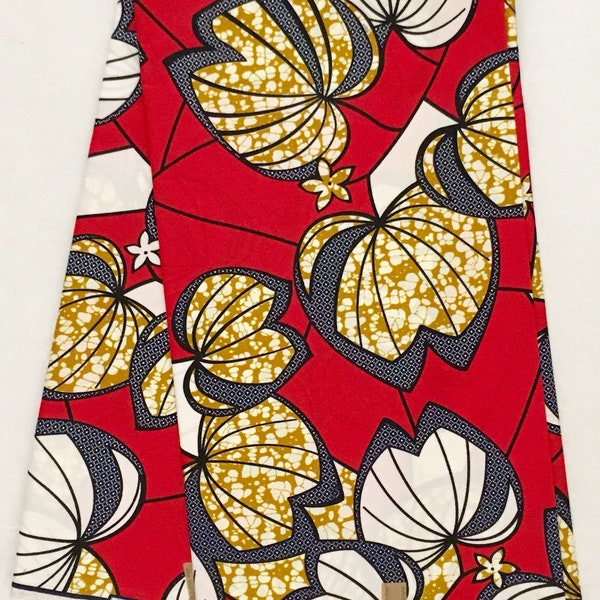African Print Fabric/ Ankara - Red, Brown  'Anatsui's Heart," YARD or WHOLESALE