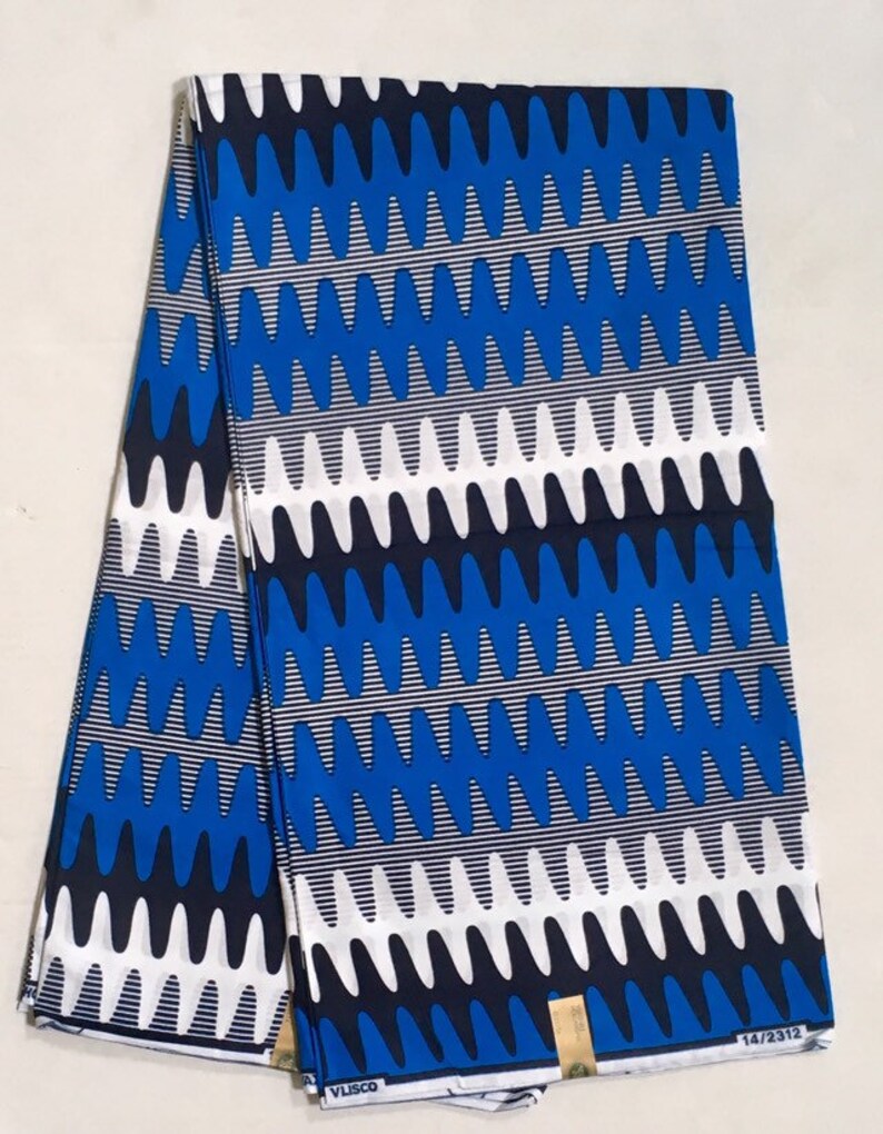 African Print Fabric/ Ankara Blue White Navy Etsy