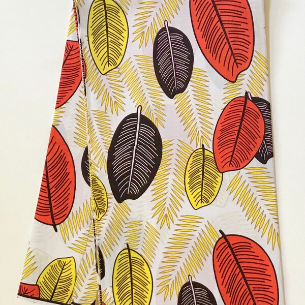 African Print Fabric/ Ankara - Brown, Yellow, Orange 'Gold Standard,' YARD or WHOLESALE