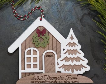 Christmas 2025 2026 First Home - New House Ornament - Family Gift - Housewarming - Realtor Gift Ideas