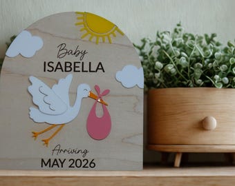 Newborn Birth Disc - Baby Keepsake - Arrival Hospital Sign - Birth Announcement