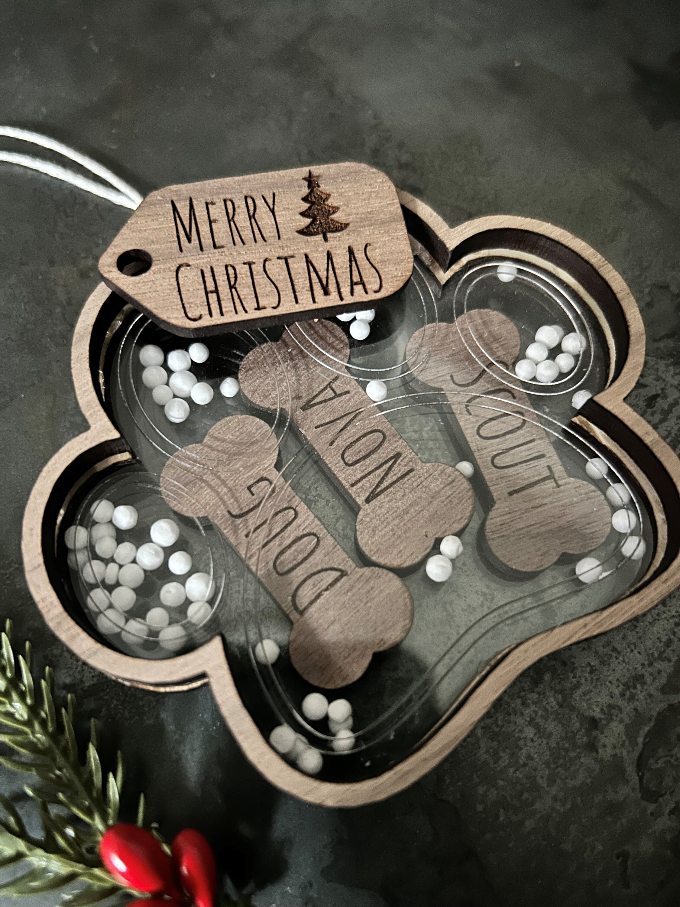 Fur Family Shaker Ornament Digital Laser Cut File - SVG File