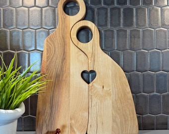 Hugging Birch Cutting Boards | Interlocking Couple Kitchen Decor (Set of 2) Housewarming