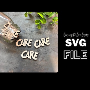 Care Jar - Cares to Give - My last Care Left - SVG-BESTAND - Digitale download - Glowforge-getest