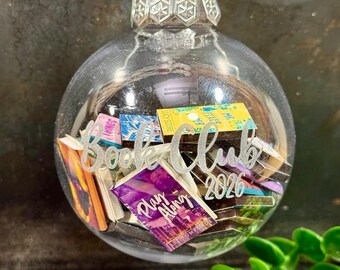 Aangepast miniboekornament, kerstcadeau boekenliefhebber