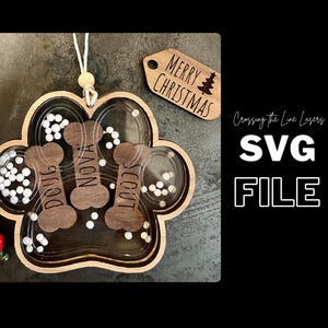 Fur Family Shaker Ornament Digital Laser Cut File - SVG File - Digital File - Glowforge Tested