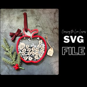 Apple Shaker Ornament Laser Cut File - Teacher Gift SVG (Digital Files)