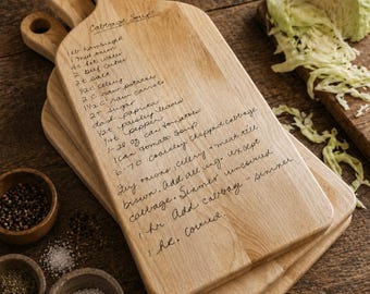 Recipe Board | Handwritten Recipe Keepsake, Memorial Gifts, Personalized Cutting Board