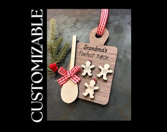 Kitchen Ornaments, Custom Family Cookie Ornament, Gifts for Grandma Ornament, Family Name Ornament, Grandkids Ornament, Baking Ornament