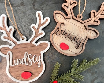 Reindeer name ornament, Stocking Tags, Personalized Christmas ornament, Gift Tags, Christmas Tags, custom name ornament, farmhouse ornament