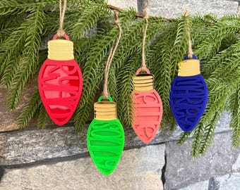 Personalized Christmas Ornament: Custom Stocking Tag, Acrylic or Wood