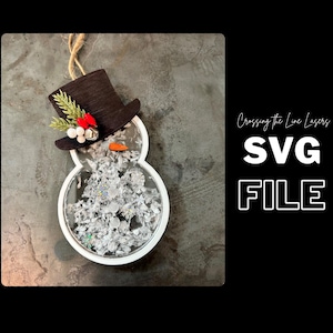 Snowman Shaker Ornament Digital Laser Cut File - SVG File - Digital File - Glowforge Tested