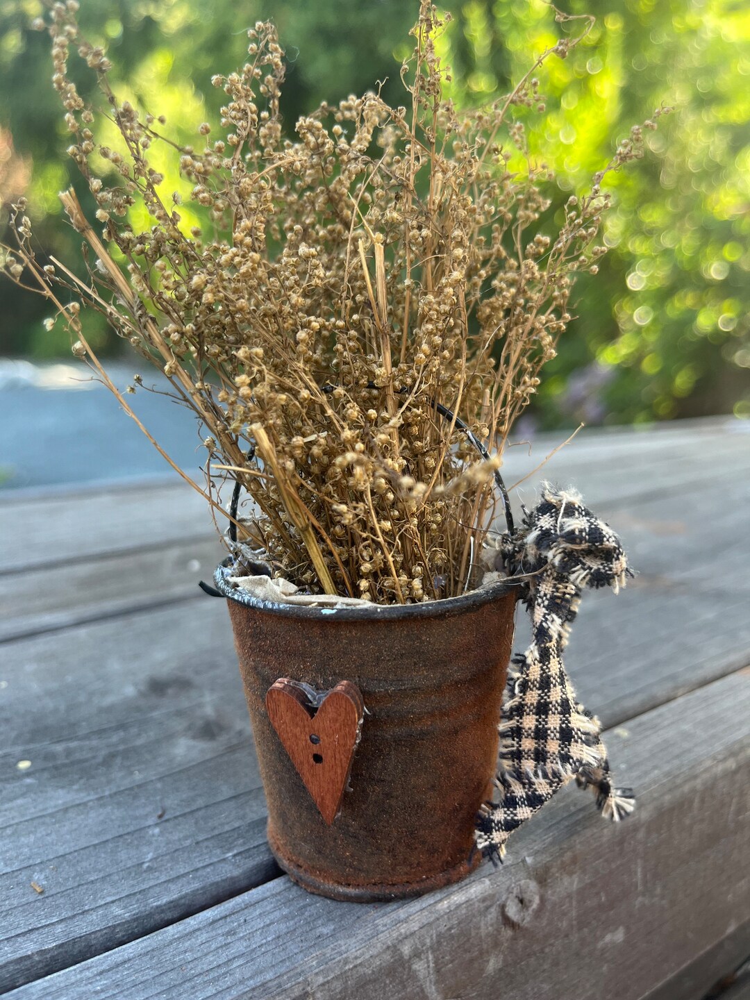 Small Fall Pails Fall Tiered Tray Decor: Handmade Rusty Pumpkin Man & Pails - Etsy