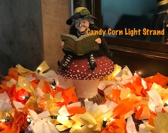 12 Foot Halloween Candy Corn Lighted Garland, Halloween Photo Prop Swag,