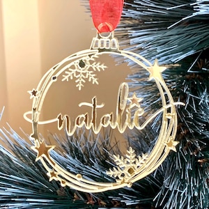 Decorazione natalizia personalizzata per albero di Natale, decorazioni natalizie moderne con nome personalizzato, palline di Natale
