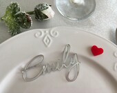 Silver Place Cards Mirror Laser Cut Names Personalised Wedding Table Cards Custom Acrylic Wedding Escort Card Place name setting Event Decor
