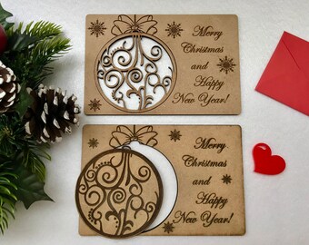merry christmas cards engraved xmas ornaments personalized wooden greeting card happy new year personalized gift rustic christmas bauble - Christmas Card Ornaments merry christmas cards engraved xmas ornaments personalized wooden greeting card happy new year personalized gift rustic christmas bauble - Christmas Card Ornaments