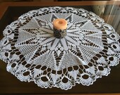 Vintage Large White Doily Crochet Round Tablecloth Lace Handmade Doilies Wedding Gift for Bride Mom Table Decorations Tableware Centerpiece