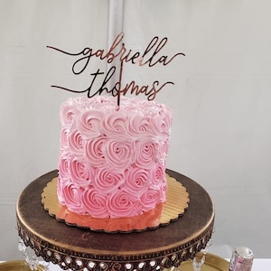 Two Custom Name Cake Toppers - Personalized Anniversary or Birthday Decoration