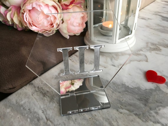 Hexagon Wedding Table Numbers Roman Numeral Geometric Shape Silver Gold Mirror Signs Clear Acrylic Event Centerpieces Party Decor Engraved