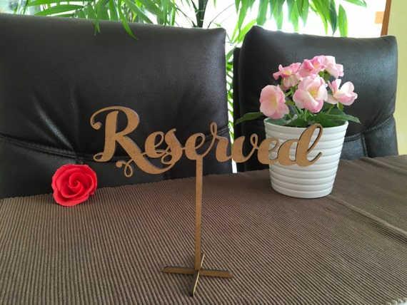 Wooden Reserved Table Sign, Freestanding Wedding Wood Sign, Reception