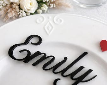 Personalized Wedding Place Cards | Laser Cut Names | Custom Words for Weddings | Available colors