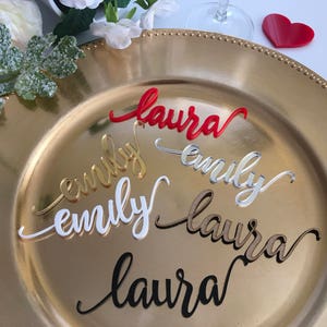 Personalized Wooden Wedding Place Seating Cards Rustic Acrylic Custom Wood Laser Cut Names Place name tags Reception Party Signs Calligraphy