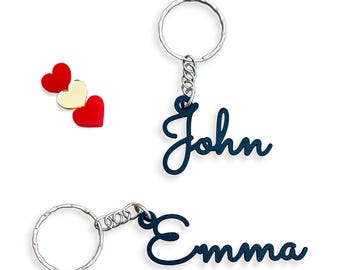 Custom Name Keychain – Personalized Metal Keyring - Bag Charm or School Bag Tags - Laser Cut Metal Names - Back to School Gift, Luggage Tags