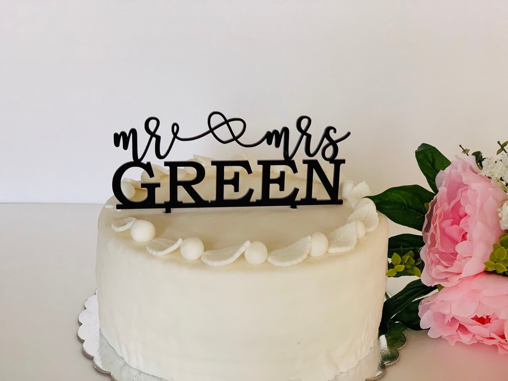 Personalized Mr and Mrs Heart Cake Toppers Wedding Cake Topper Etsy
