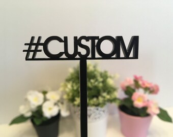 Hashtag personnalisé Nom personnalisé Signez votre texte ici Photo Prop Custom Design Table Centre de table Drink Stirrers Cocktail Swizzle Stir Sticks