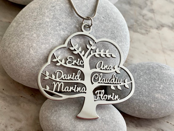 Sterling Silver Tree of Life Pendant or Necklace With Engraved 