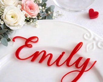Personalisierte Acryl Platzkarten für Hochzeitstisch