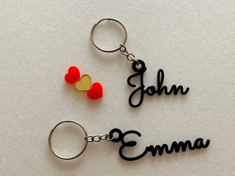 Personalized Name Keychain Customized Keyrings Laser Cut Metal Etsy