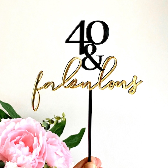 Fabulous Cake Topper Custom Age Topper Any Age Fabulous Birthday Happy Birthday Party Decorations Cupcake Decorating Supplies Custom Signs