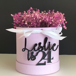 Custom Name & Age Cake Charms Personalized Cake Charm Cake Name Plate 1st Birthday Cake Decoration Laser Cut Names, Acrylic, Wood, Any Color