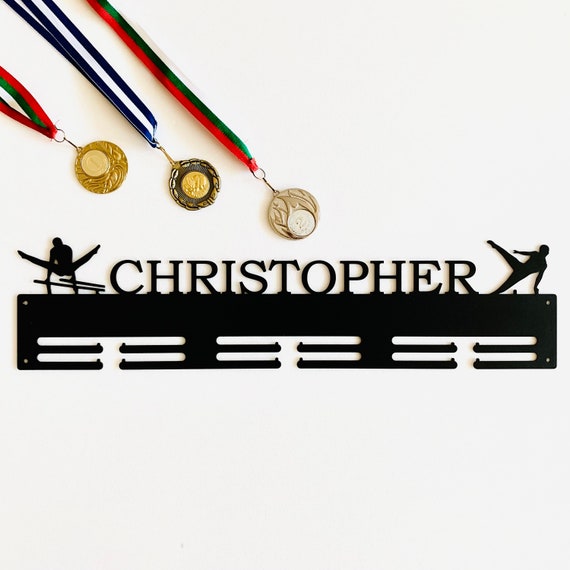 Personalized Medal Holder Artistic Gymnastics Male Pommel Parallel Bar Gymnast Custom Name Sports Metal Display Rack for Awards Gift for Men