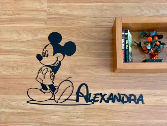 Miroir plastique Mickey déco mural personnalisé chambre d'enfant