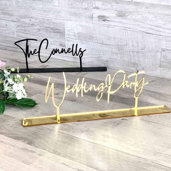 Personalized Tabletop Sign Custom Wedding Sign Sweetheart Table Decor Hashtag Name Sign Laser Cut Freestanding Sign Reception Decorations