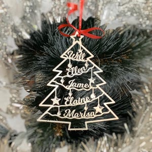 Personalized Christmas Tree Ornaments with Custom Family Names, Unique Holiday Gifts, Family Christmas Ornament, Xmas 2025 Handmade Ornament