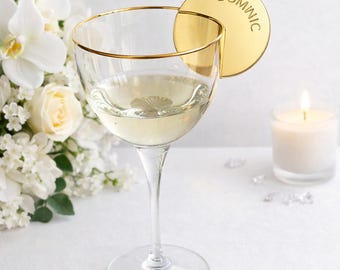 Etiquetas personalizadas grabadas para bebidas, marcadores de copas de vino personalizados para bodas y despedidas de soltera.