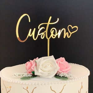 Personalized Name Cake Topper - Heartwarming Custom Cake Topper - Mr & Mrs- Customizable with Any Name - Perfect for Birthdays and Weddings